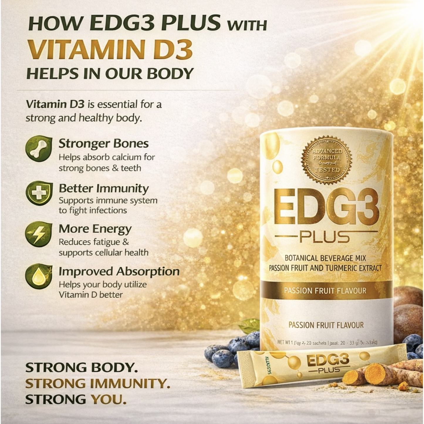 Edge 3 Plus Immune Boosting Drink (20 Sachets)